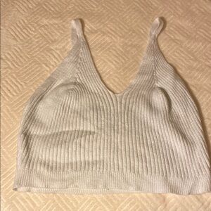 SHEIN Women's White Ribbed Knit Top